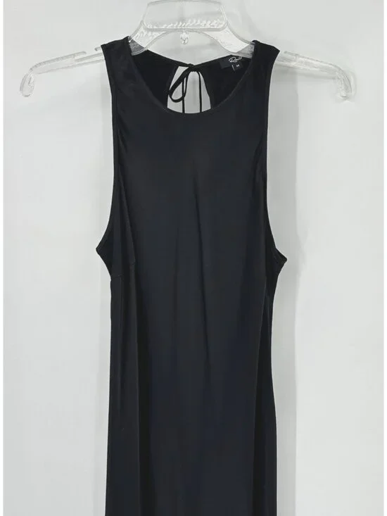 RAILS SOLENE DRESS black midi MEDIUM satin party sleeveless cutout slinky - Picture 6 of 14